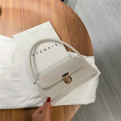 Stone Pattern Women Handbag PU Leather Flap Shoulder Bag