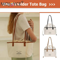 Canvas Tote Ladies Drawstring Shoulder Handbag