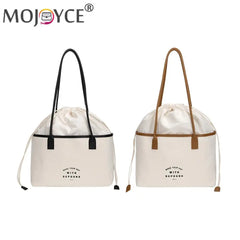Canvas Tote Ladies Drawstring Shoulder Handbag