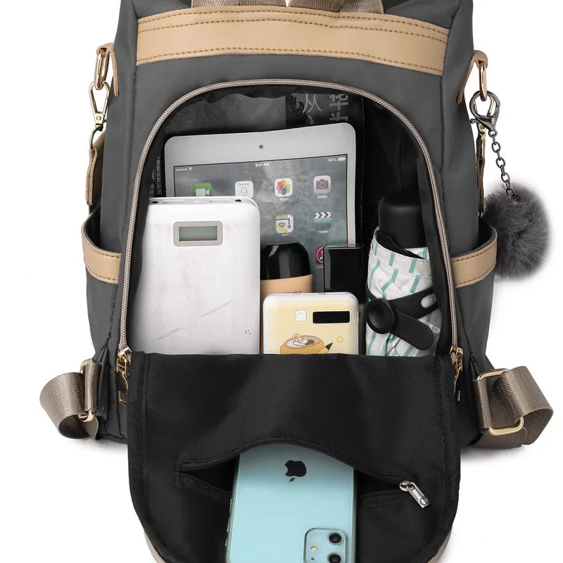 Women's Oxford Backpack Large Capacity Shoulder Bag