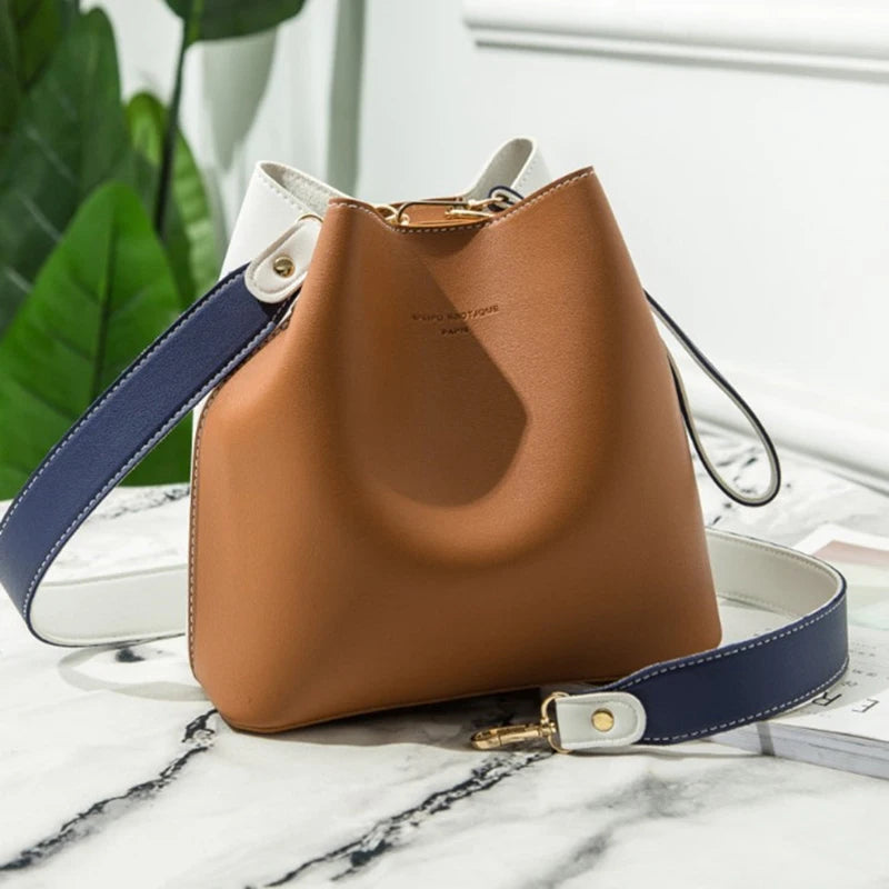 Women's Bucket Shoulder Bag Solid Single Strap Cross-Body Bag