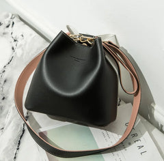 Women's Bucket Shoulder Bag Solid Single Strap Cross-Body Bag