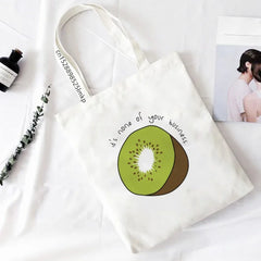 Funny Shopping Bag Shoulder Canvas Harajuku Large Capacity Messenger Women Bags