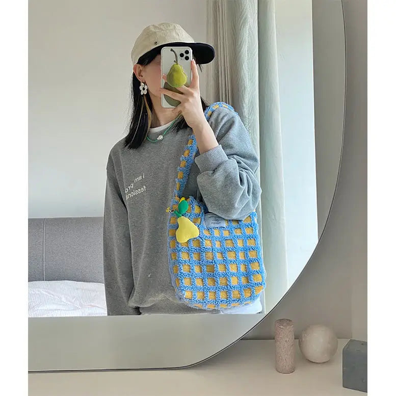 Sweet Women Bag Spring Tote Bag Zipper Soft Shoulder Bag Handbag