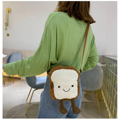 Toast Bread Duck Plush Bag Girl Student Messenger Bags Women Shoulder Bag