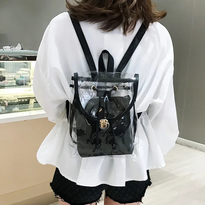 Transparent Backpack Crystal Bag Outdoor PVC Travel Jelly Small Backpack