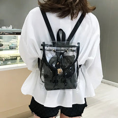 Transparent Backpack Crystal Bag Outdoor PVC Travel Jelly Small Backpack
