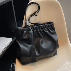 Large Capacity Bucket Bag PU Leather Shoulder Bags Women Underarm Bag