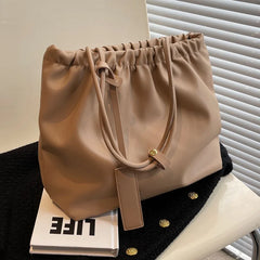 Large Capacity Bucket Bag PU Leather Shoulder Bags Women Underarm Bag