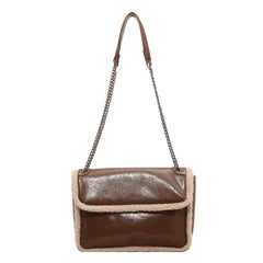 Large Capacity Woman Chains Shoulder Bags PU Leather Messenger Bags