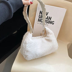 Plush Handbags Bags for Women Autumn And Winter Texture Female Shoulder Bags