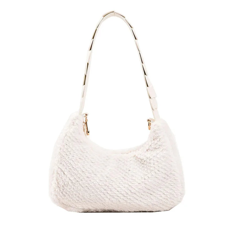 Plush Handbags Bags for Women Autumn And Winter Texture Female Shoulder Bags