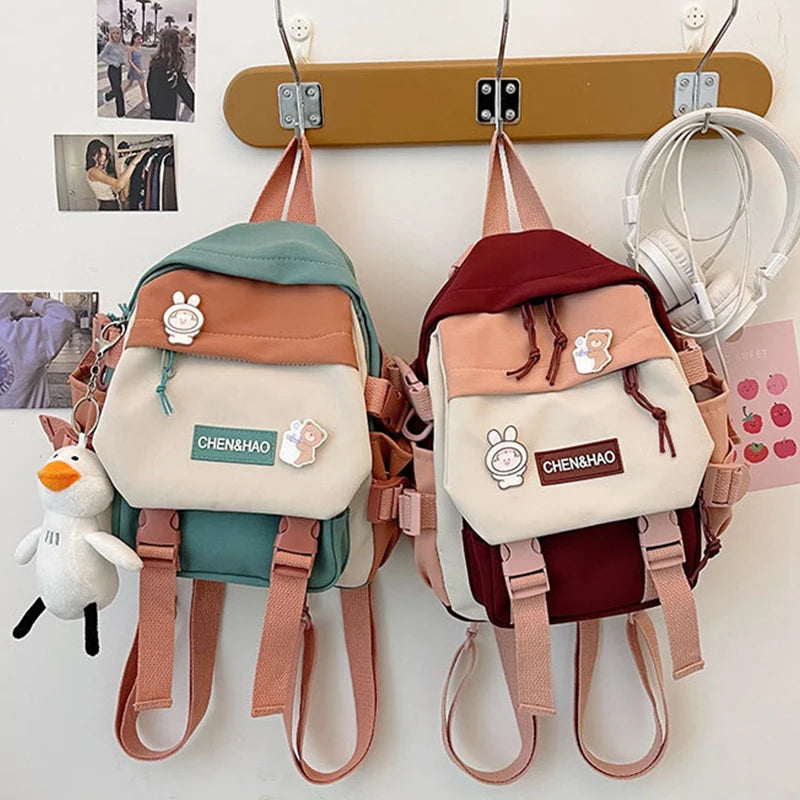 Mini Girls Backpack Waterproof Nylon Casual Ladies School Bag