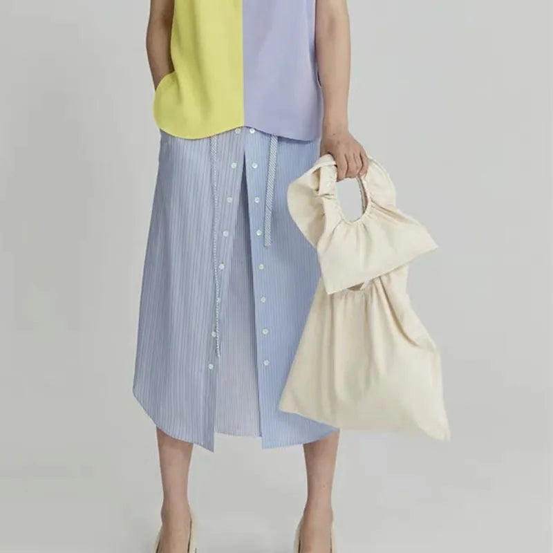 Ruffled One-shoulder Canvas Hand Bag Mini Dumpling Bag