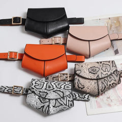 Mini Pockets Ladies PU Leather Waist Belt Bag Women Mini Disco Waist Pack