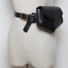 Mini Pockets Ladies PU Leather Waist Belt Bag Women Mini Disco Waist Pack