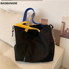 Canvas Shoulder Bag Large Japanese Student Tote Bag
