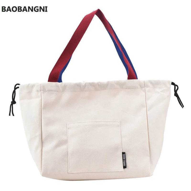 Canvas Shoulder Bag Large Japanese Student Tote Bag
