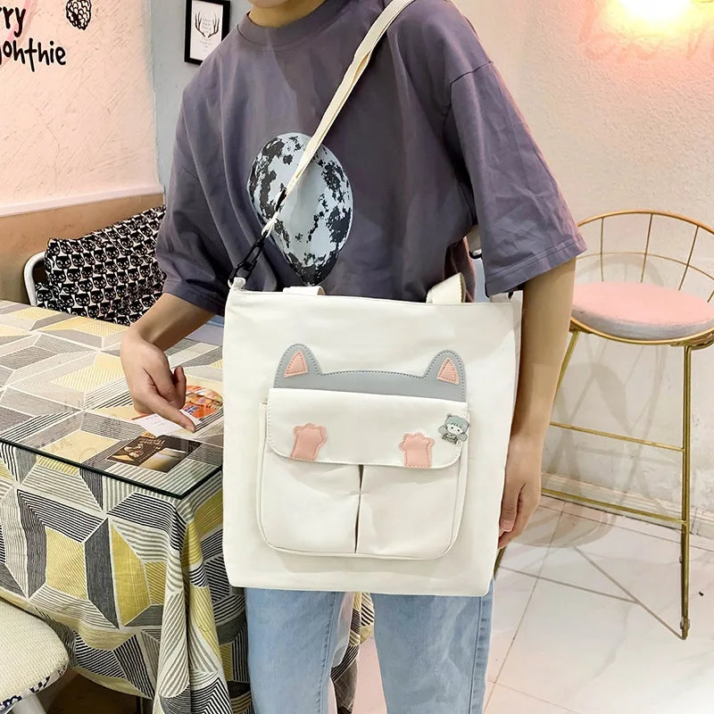 Japanese Campus Cat Bag Canvas Bag Female Bag