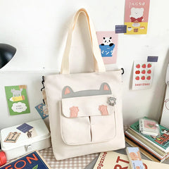 Japanese Campus Cat Bag Canvas Bag Female Bag