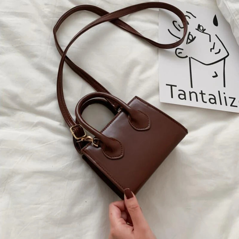 Women's Solid Handbag Crossbody Bag Girls Single Shoulder Bag