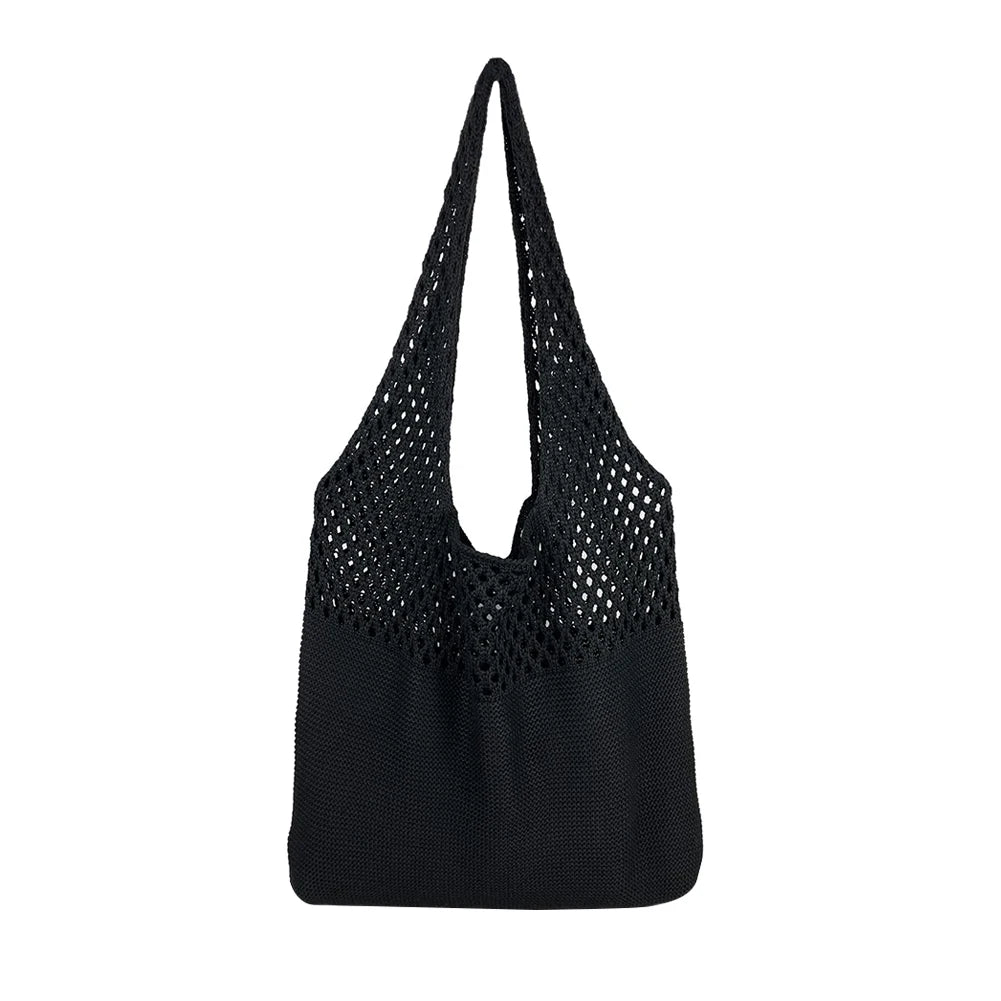 Vintage Hollow Woven Women Shoulder Bags Knitting Large Capacity Handbags