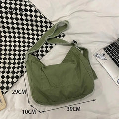 Vintage Canvas Shoulder Bag for Women Casual Crossbody Handbag