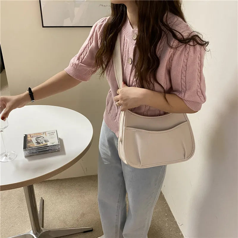 Vintage PU Leather Shoulder Bag for Women Large Capacity Crossbody Bag