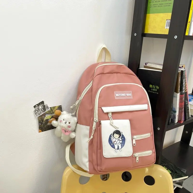 Vintage Women Backpacks Preppy Style Student Backpack Multifunct