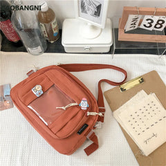 Women Canvas Shoulder Messenger Bags Large Female Students Crossbody Bag