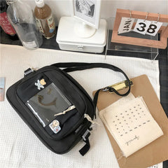 Women Canvas Shoulder Messenger Bags Large Female Students Crossbody Bag