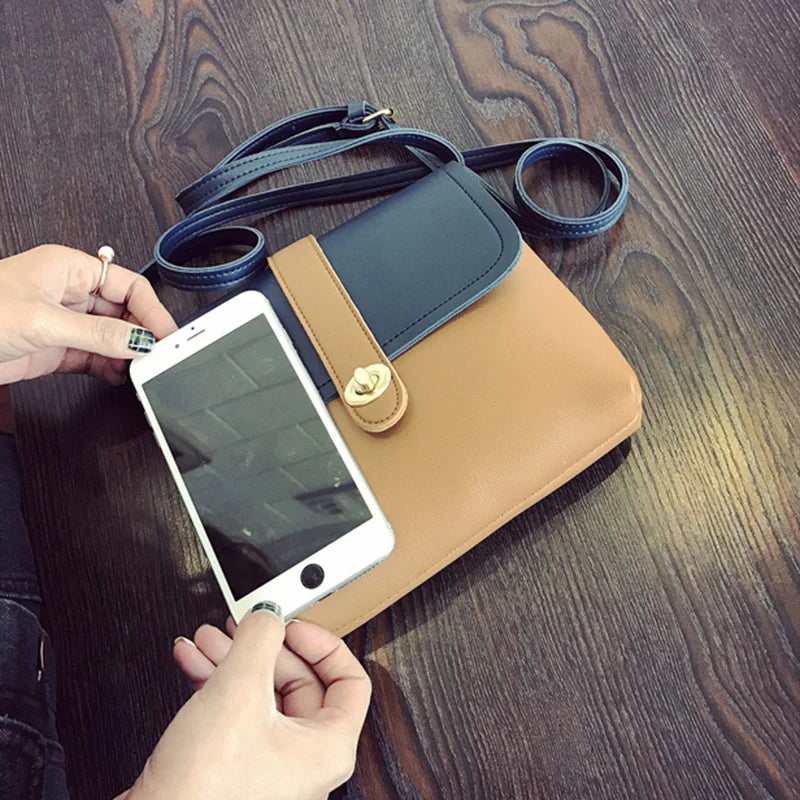 Small Leather Shoulder Bag for Women Crossbody Messenger Zipper&Hasp