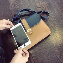 Small Leather Shoulder Bag for Women Crossbody Messenger Zipper&Hasp