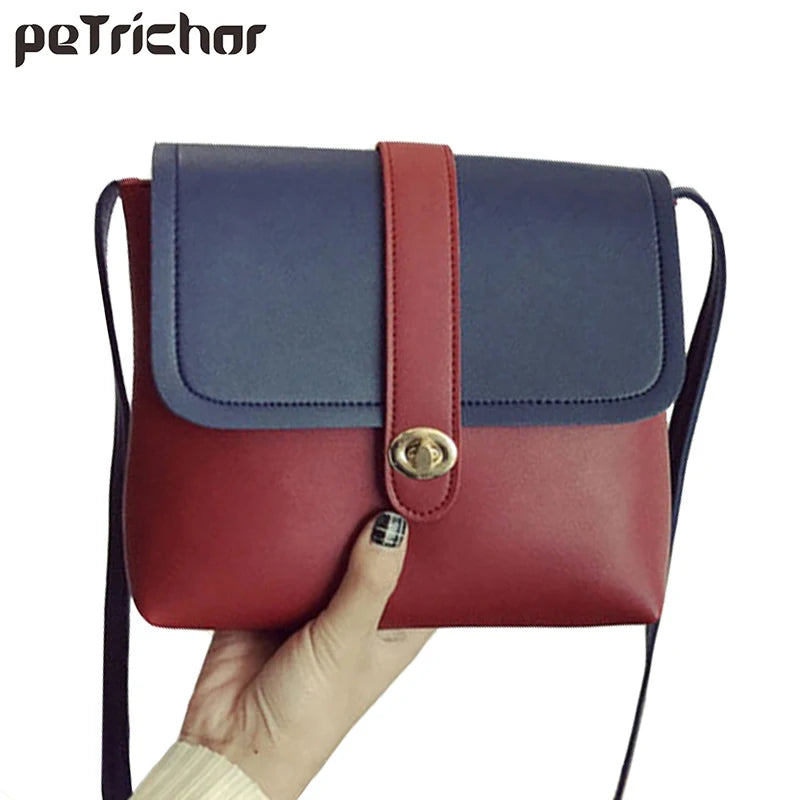 Small Leather Shoulder Bag for Women Crossbody Messenger Zipper&Hasp