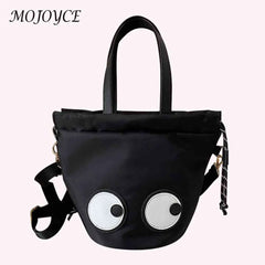 Fun Eyes Prints Nylon Bucket Lunch Bag - Portable Waterproof Lightweight