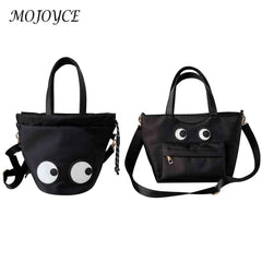 Fun Eyes Prints Nylon Bucket Lunch Bag - Portable Waterproof Lightweight