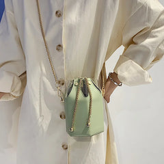 Hot Bucket Bag Women PU Leather Shoulder Chain Crossbody Messenger