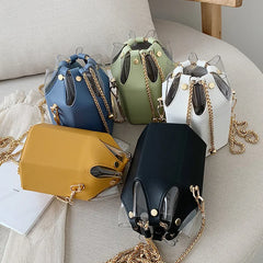 Hot Bucket Bag Women PU Leather Shoulder Chain Crossbody Messenger