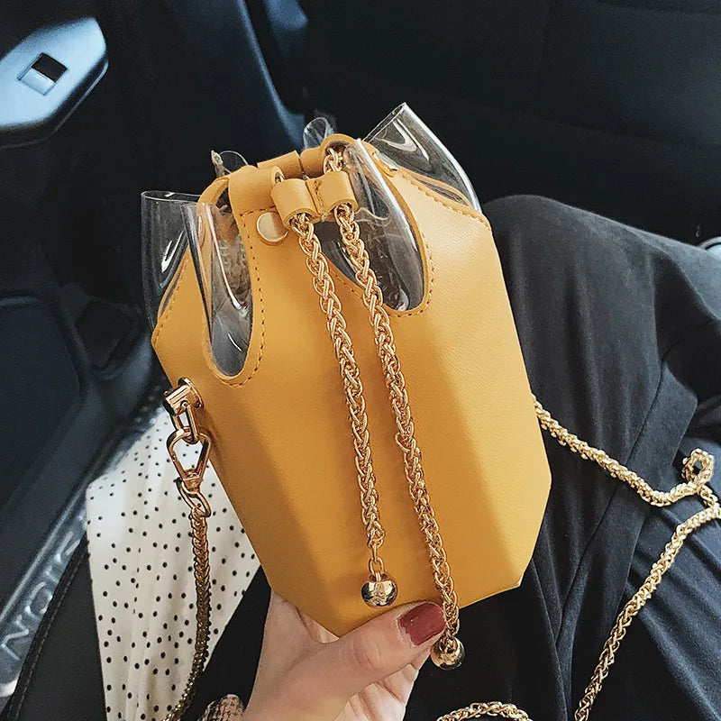 Hot Bucket Bag Women PU Leather Shoulder Chain Crossbody Messenger