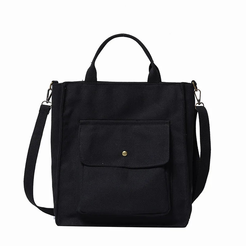 Japanese Style Canvas Tote Bag for Women Large Capacity