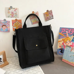 Japanese Style Canvas Tote Bag for Women Large Capacity