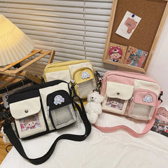 Vintage Small Shoulder Bag for Women, Transparent Messenger Bag