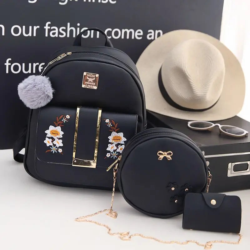 Embroidered Backpack Female Small Fresh Academic Students Schoolbag Girls