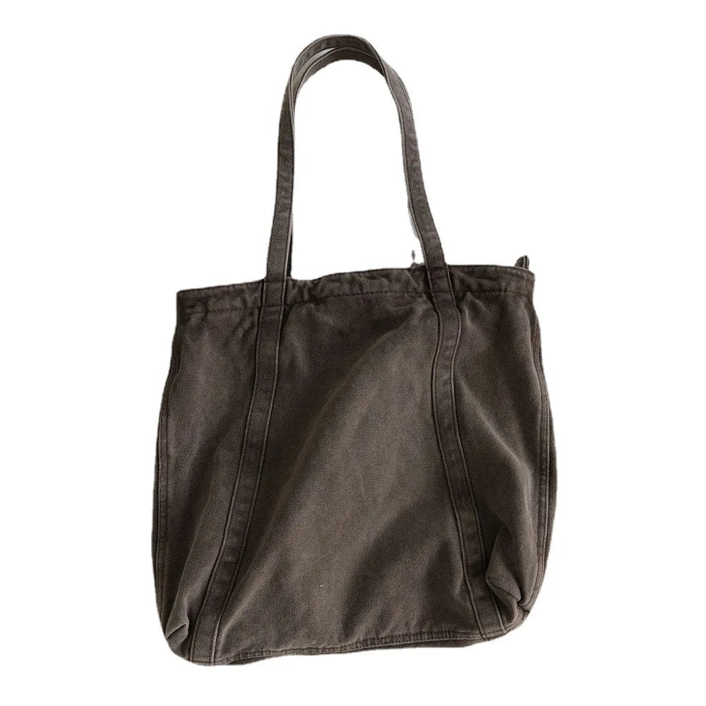 One-shoulder Retro Canvas Shopping Bag