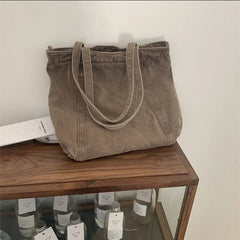 One-shoulder Retro Canvas Shopping Bag