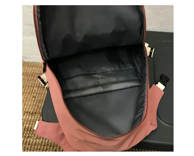Nylon Women Backpacks Large Capacity College Backpack Female Travel Bag Red