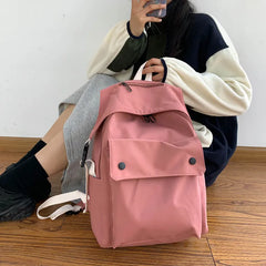 Nylon Women Backpacks Large Capacity College Backpack Female Travel Bag Red