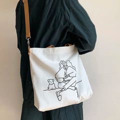 Japanese Canvas Messenger Bag Women's Hand-held Shoulder Bag