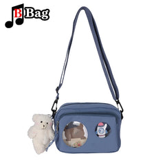 Canvas Cartoon Shoulder Bag Transparent Crossbody