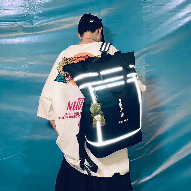 Reflective Student Travel Backpack Large Capacity School Bag